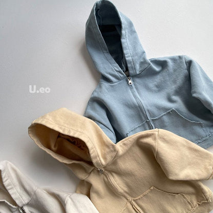 Hoodie Zip-Up Jacket [Light Yellow/M(3-4yr)]