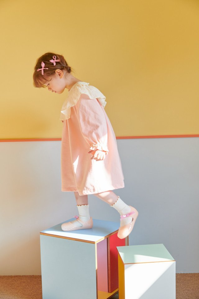Cream Lace Dress [Pink/XXL(6-7yr)]