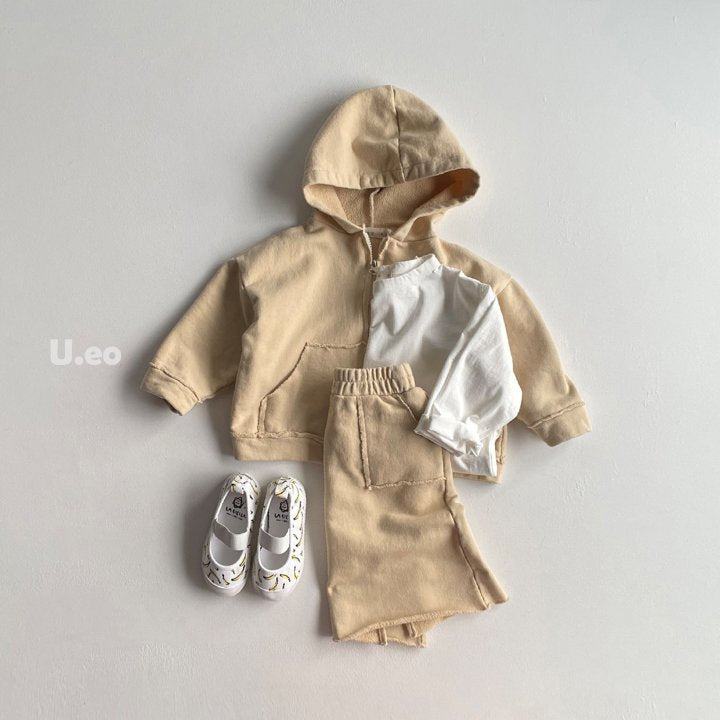 Hoodie Zip-Up Jacket [Light Yellow/M(3-4yr)]