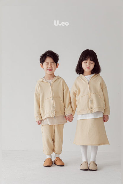 Hoodie Zip-Up Jacket [Light Yellow/M(3-4yr)]