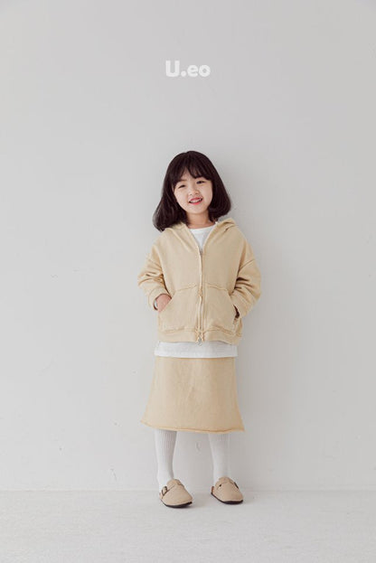 Hoodie Zip-Up Jacket [Light Yellow/M(3-4yr)]