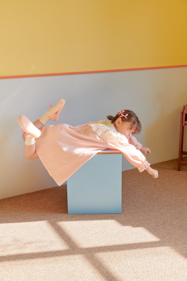 Cream Lace Dress [Pink/XXL(6-7yr)]