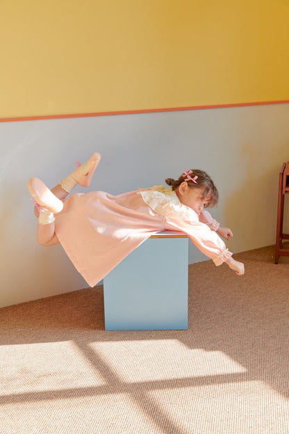 Cream Lace Dress [Pink/XXL(6-7yr)]