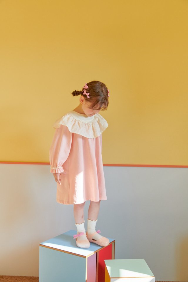 Cream Lace Dress [Pink/XXL(6-7yr)]
