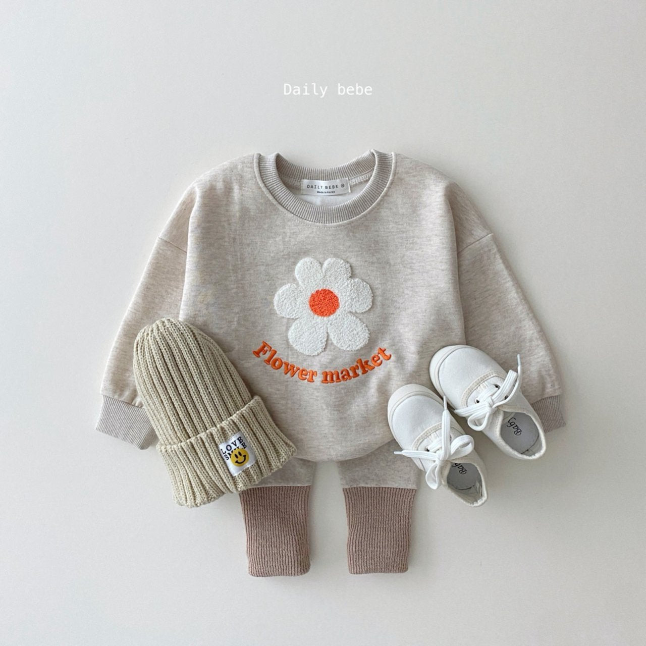 Flower Market Sweatshirt [Oatmeal/XS(1-2yr)]