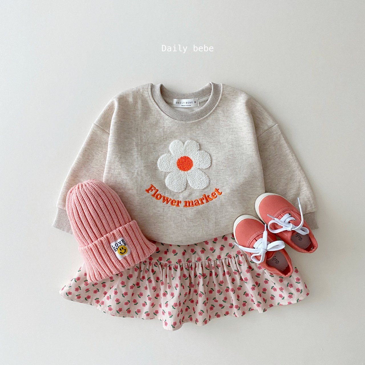 Flower Market Sweatshirt [Oatmeal/XS(1-2yr)]