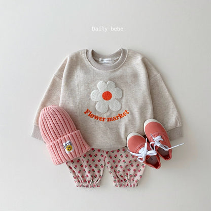 Flower Market Sweatshirt [Oatmeal/XS(1-2yr)]
