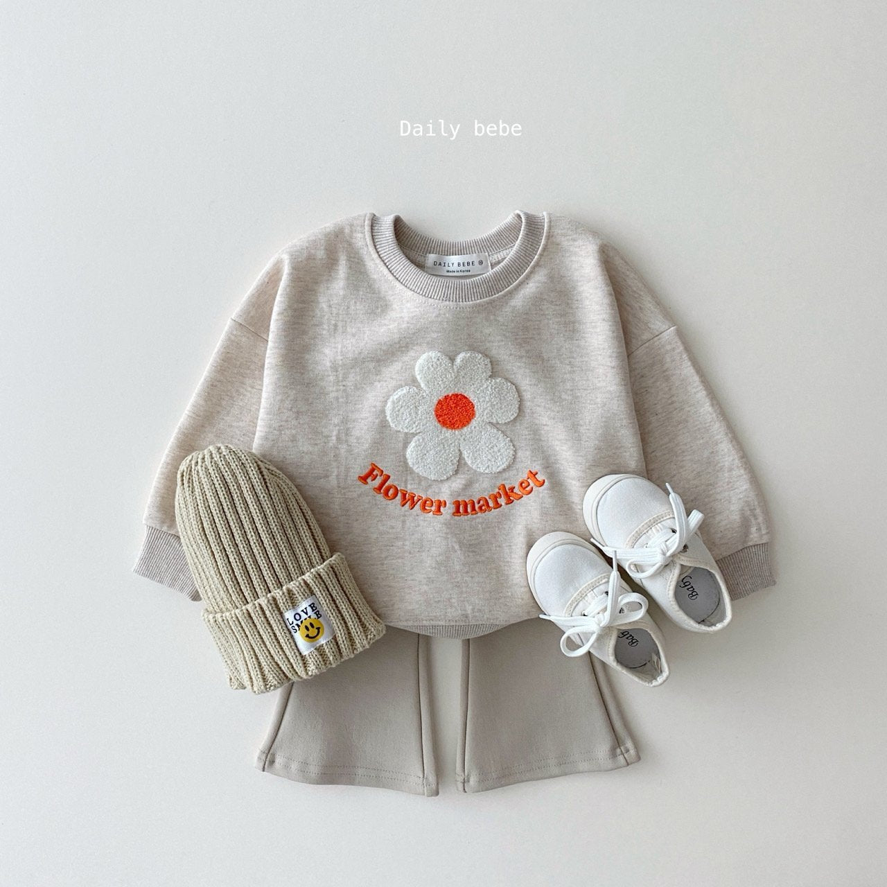 Flower Market Sweatshirt [Oatmeal/XS(1-2yr)]