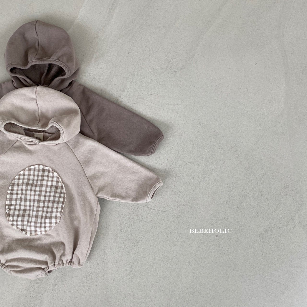 Round Check Body Suit [Dark Beige/L(12-18m)]