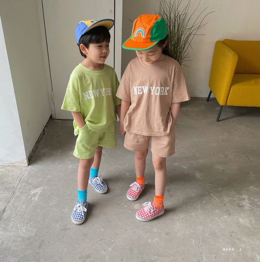 New York Top Bottom Set [Beige/L(4-5yr)]