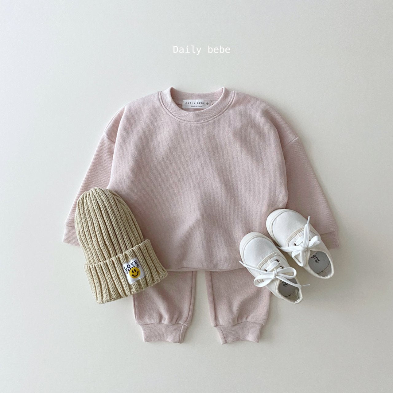 Soft Top Jogger Set [Beige/L(4-5yr)]