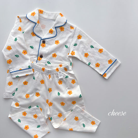 Pajama Set [Yellow Flower/100/S(2-3yr)]
