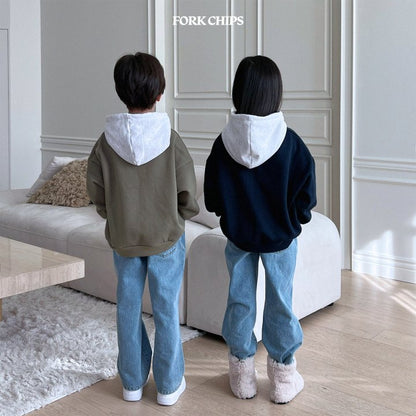 I.B.C. Color Block Sweatshirt [Khaki Green/L(4-5yr)]