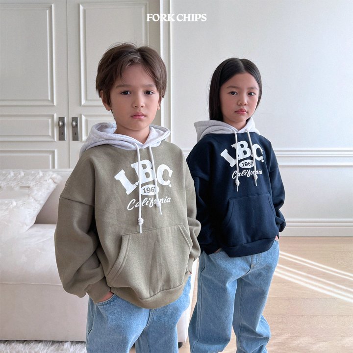 I.B.C. Color Block Sweatshirt [Khaki Green/L(4-5yr)]