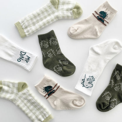 Zoo Socks Set [Dino Set/M(4-6yr)]