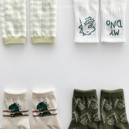 Zoo Socks Set [Dino Set/M(4-6yr)]