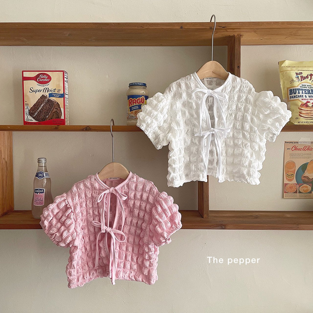 Waffle Blouse [Ivory/Mom]