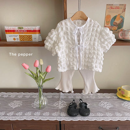 Waffle Blouse [Ivory/Mom]