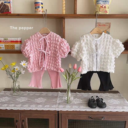 Waffle Blouse [Ivory/Mom]