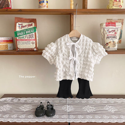 Waffle Blouse [Ivory/Mom]