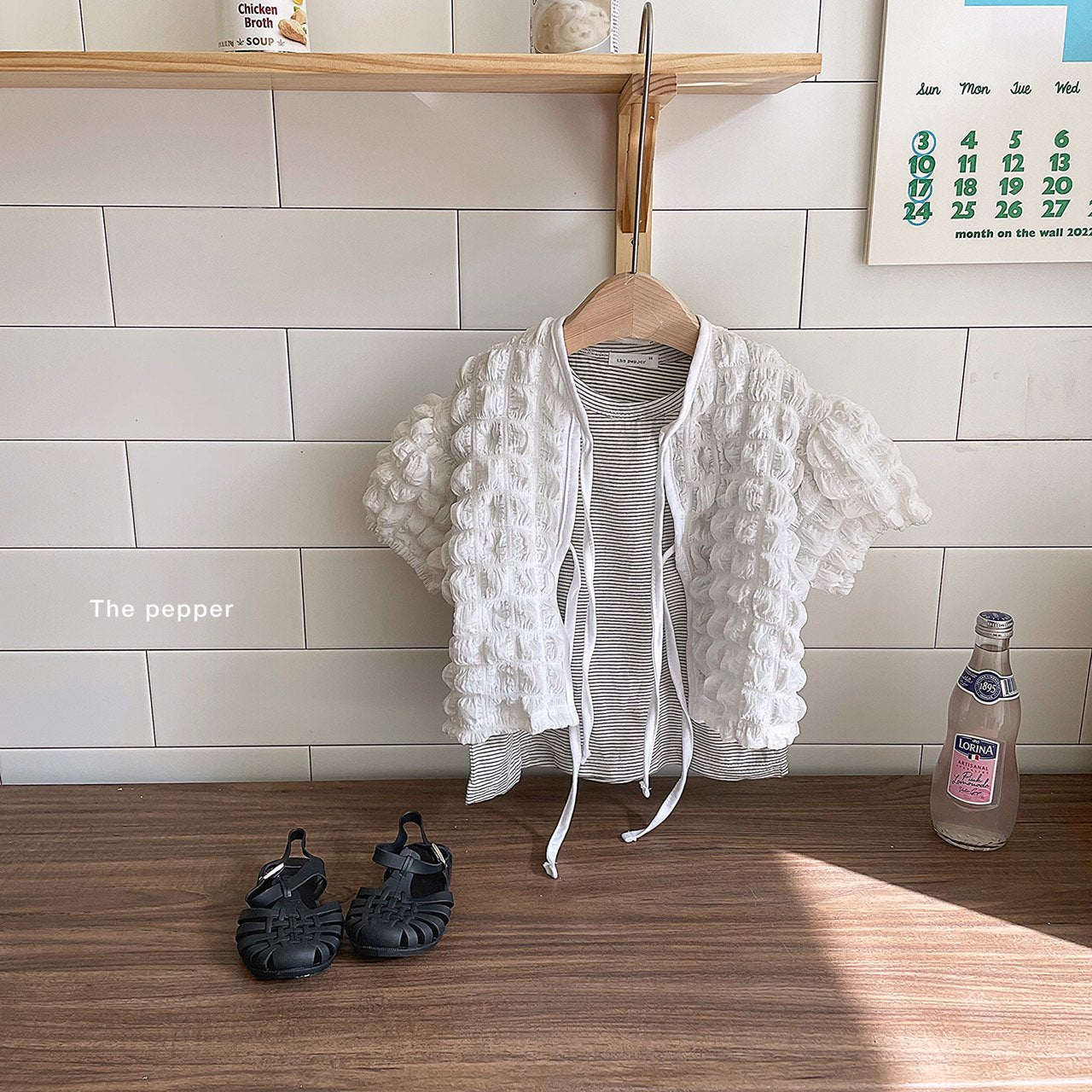 Waffle Blouse [Ivory/Mom]