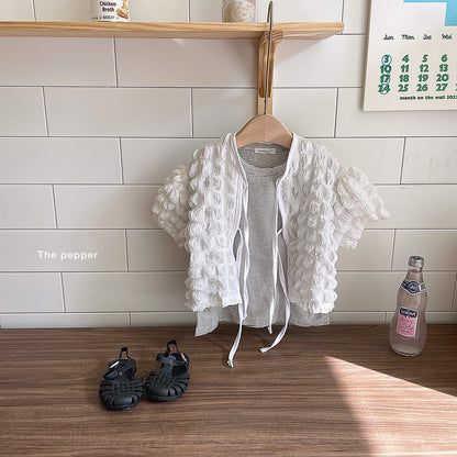 Waffle Blouse [Ivory/Mom]