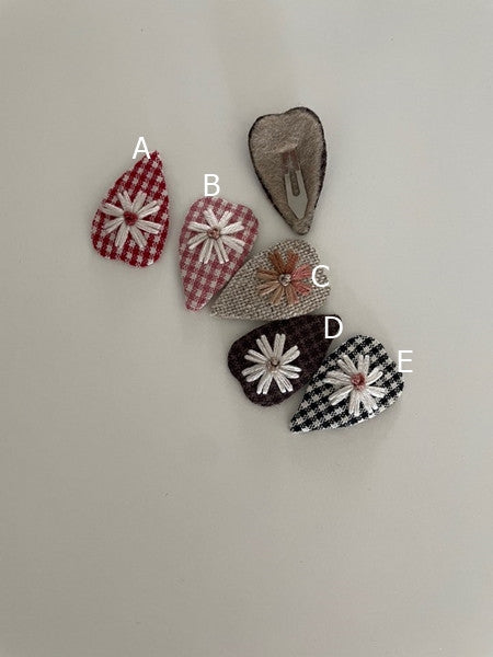 Baby Heart Embroidery Hair Pin