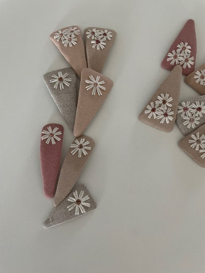 Linen Embroidery Hair Pin