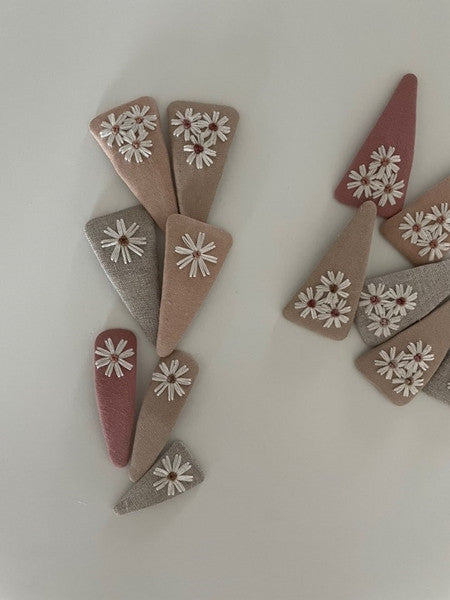 Linen Embroidery Hair Pin