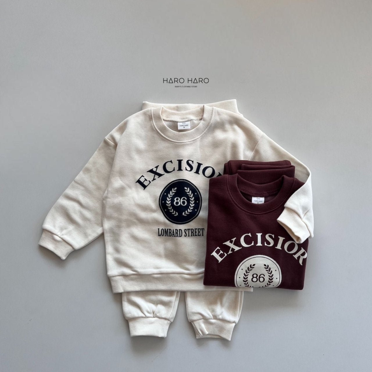 Excisior Top Bottom Set [Brown/S(2-3yr)]