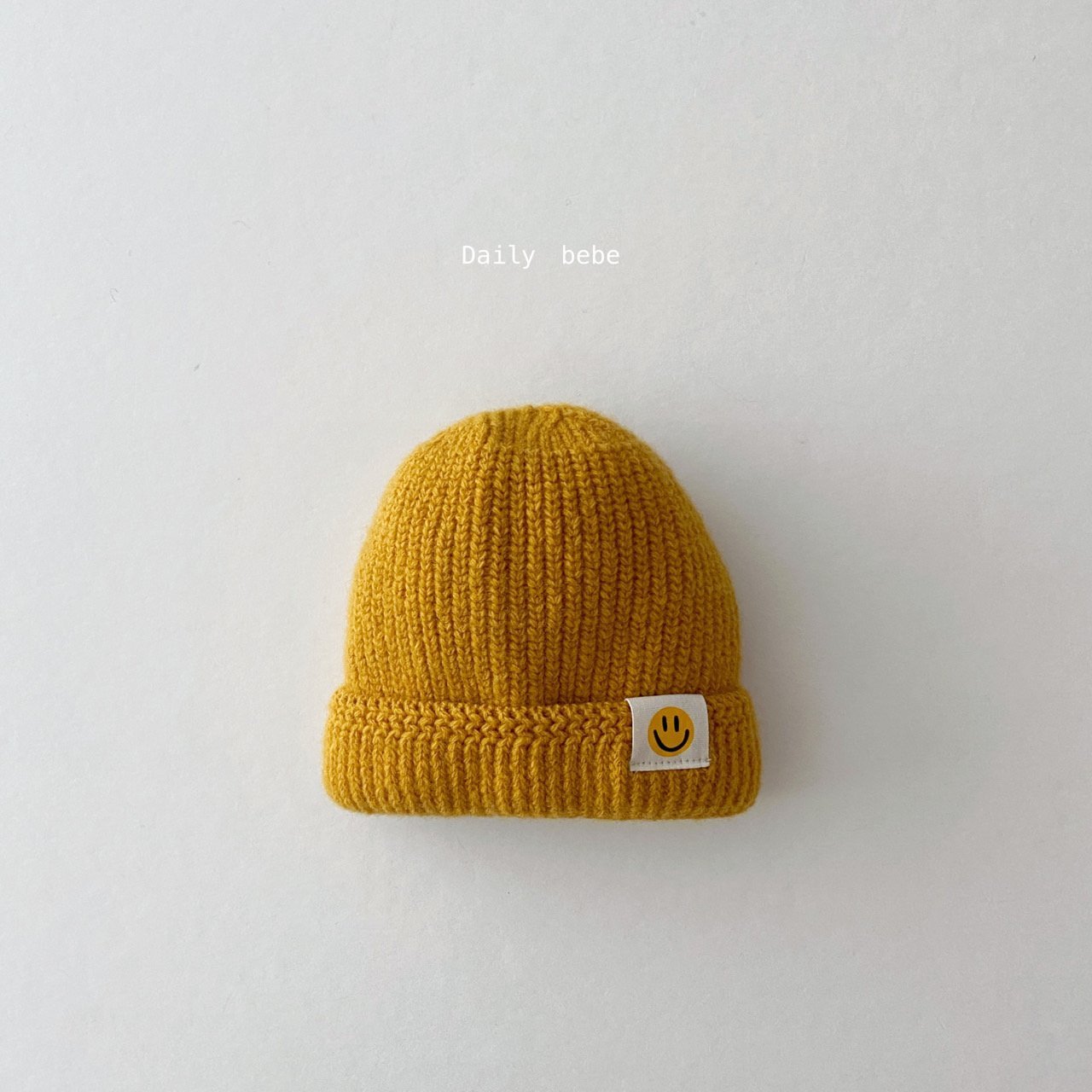 Wool Smile Short Beanie [Mustard]