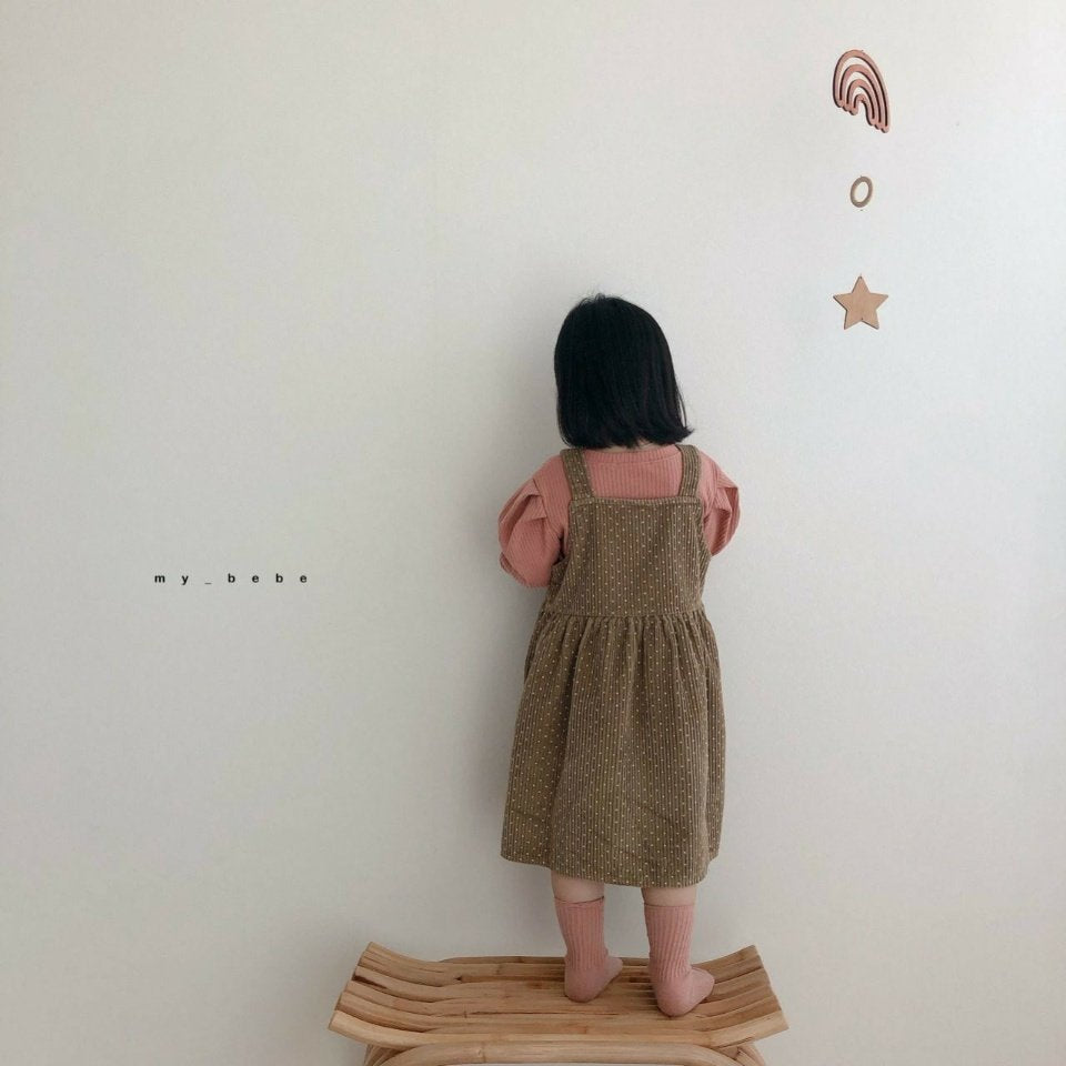 Corduroy Dot Dress [Brown/M(3-4yr)]